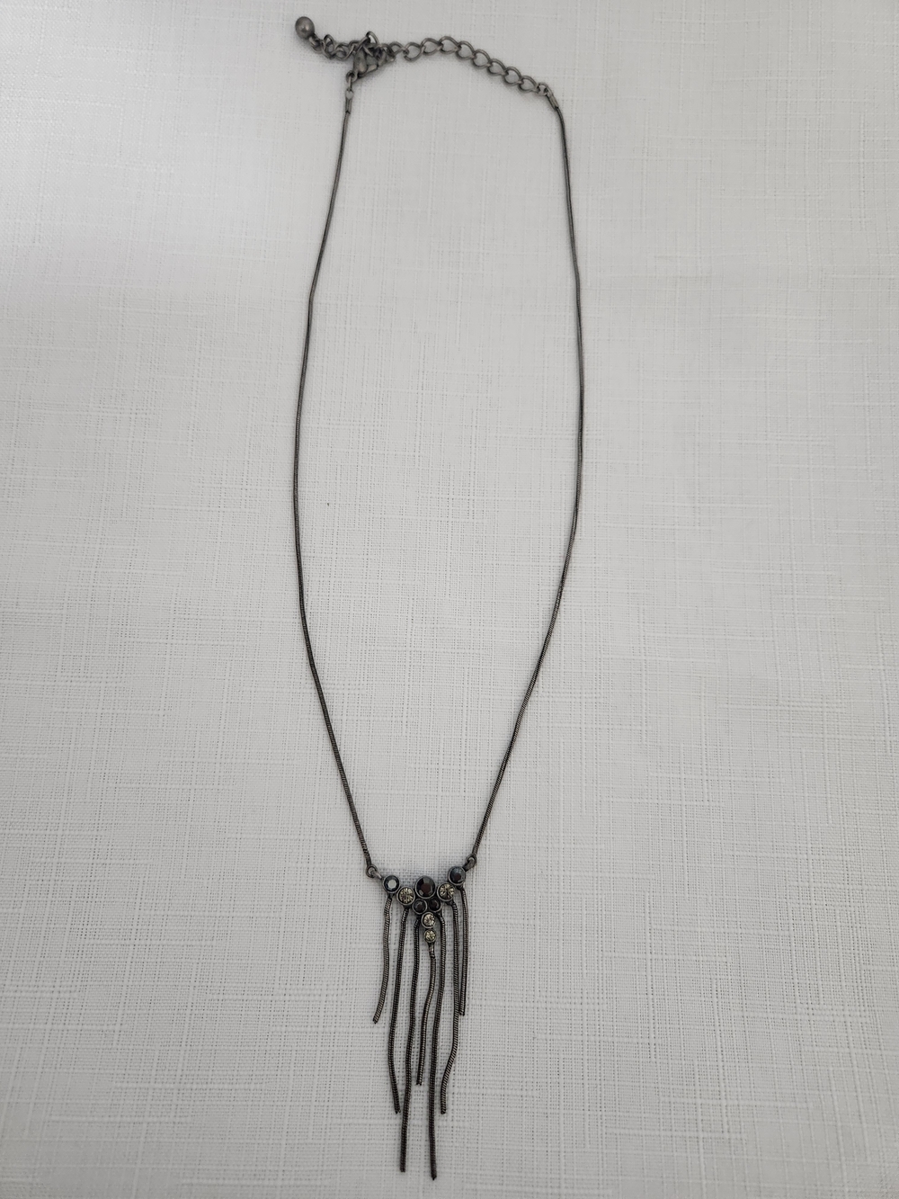 Black Fringe Pendant Necklace